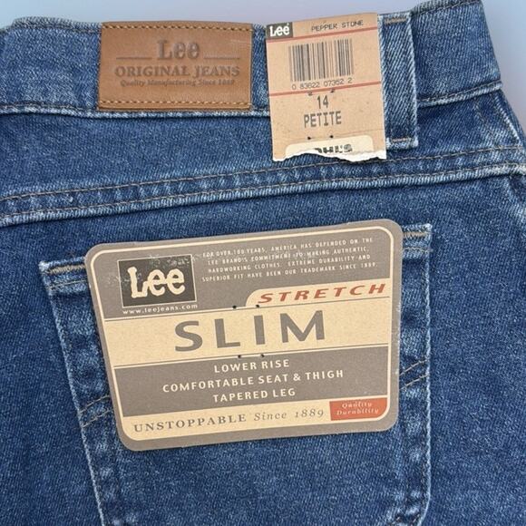 LEE Women’s 14 Petite SLIM HIGH RISE Blue Jeans - Picture 4 of 4